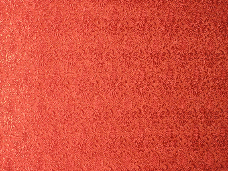 Silk Brocade fabric Red color 44&quot;