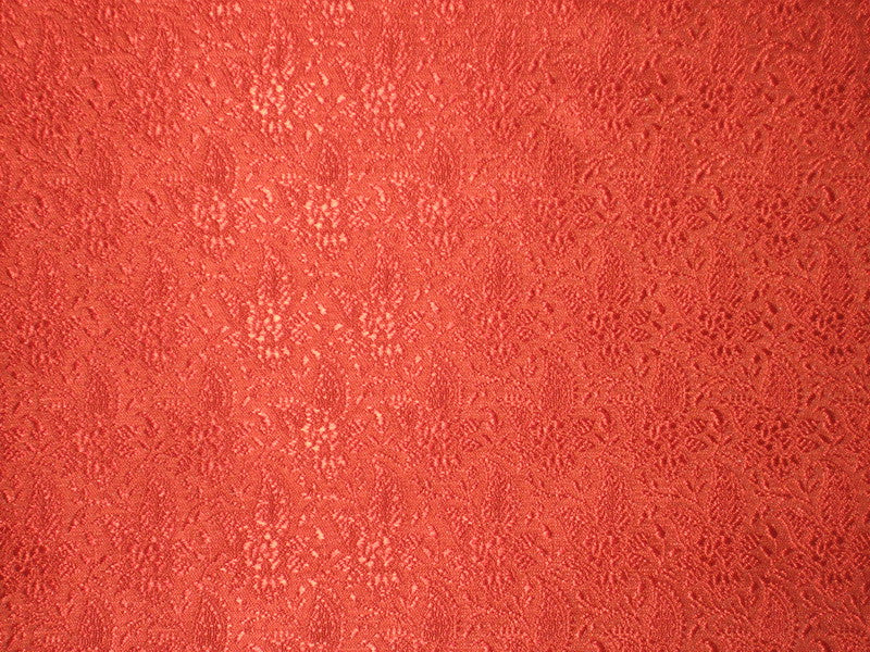 Silk Brocade fabric Red color 44&quot;