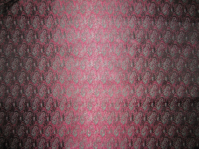 Silk Brocade fabric Pink ,Black &amp; Blue Color 44" wide BRO156[2]