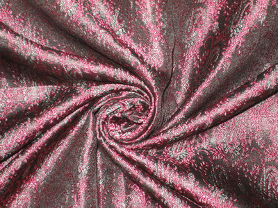 Silk Brocade fabric Pink ,Black &amp; Blue Color 44" wide BRO156[2]