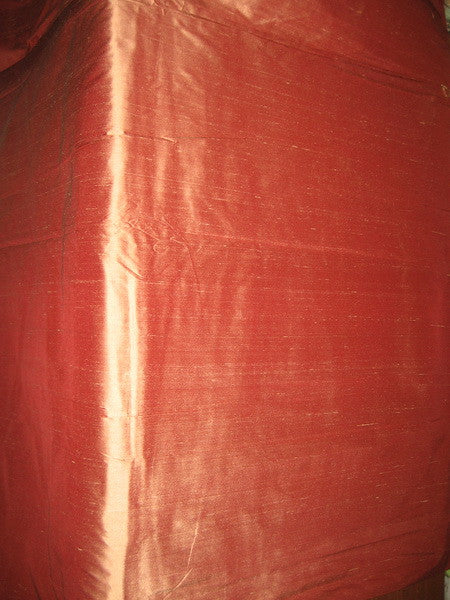 100% Pure SILK Dupion FABRIC Rust with Beige Shot colour 54&quot; wide DUPA1[1]