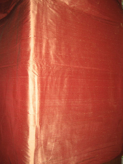 100% Pure SILK Dupion FABRIC Rust with Beige Shot colour 54&quot; wide DUPA1[1]