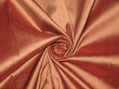 100% Pure SILK Dupion FABRIC Rust with Beige Shot colour 54&quot; wide DUPA1[1]