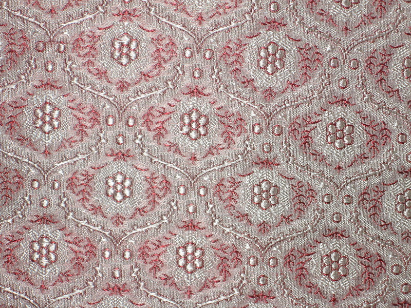 Silk Brocade fabric Reddish Pink color 44" wide BRO162[3]