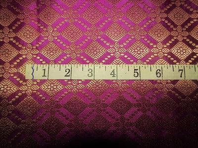 Silk Brocade Fabric Brown Pink color 44" wide BRO748A[2]