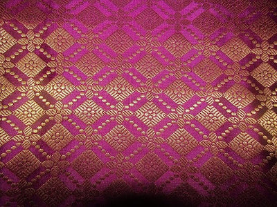 Silk Brocade Fabric Brown Pink color 44" wide BRO748A[2]