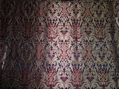 SILK BROCADE FABRIC NAVY BLUE,MAROON WITH METALLIC GOLD BRO402[1]