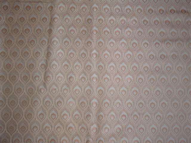 SILK BROCADE fabric CREAM,NUDE &amp; METALLIC ROSE GOLD 44&quot;