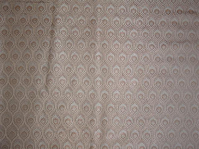 SILK BROCADE fabric CREAM,NUDE &amp; METALLIC ROSE GOLD 44&quot;