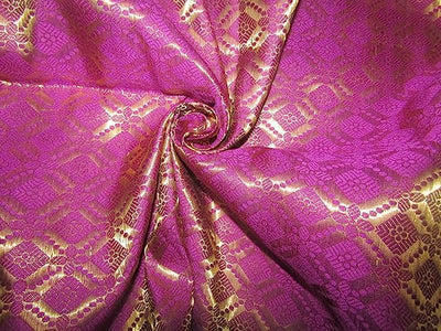 Silk Brocade Fabric Brown Pink color 44" wide BRO748A[2]