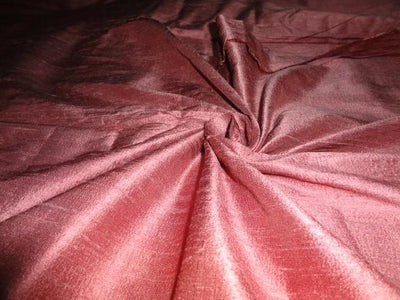 100% PURE SILK DUPION FABRIC RUST colour 54&quot; wide WITH SLUBS*