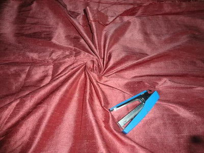 100% PURE SILK DUPION FABRIC RUST colour 54&quot; wide WITH SLUBS*