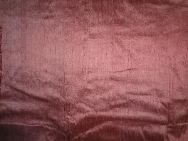 100% PURE SILK DUPION FABRIC RUST colour 54&quot; wide WITH SLUBS*