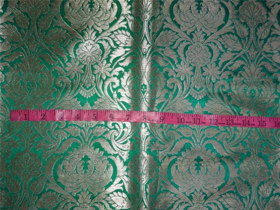 HEAVY BROCADE GREEN X METALLIC GOLD COLOR 36&quot;INCH