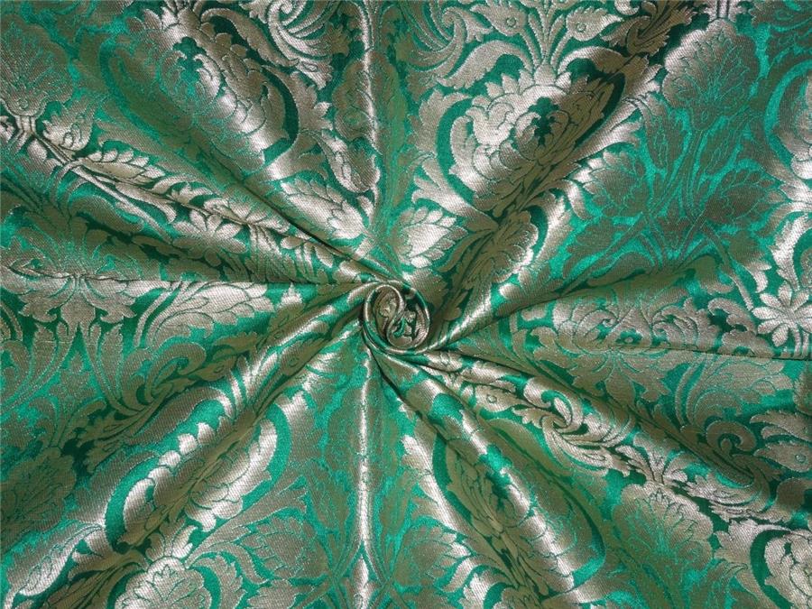 HEAVY BROCADE GREEN X METALLIC GOLD COLOR 36&quot;INCH