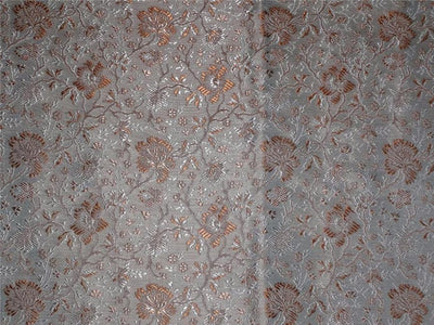 SILK BROCADE SILVER BLUE X GOLDEN BROWN COLOR 44&quot;INCH BRO445[1]