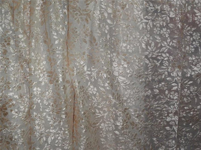 Beige Devore Polyester Viscose Burnout Velvet fabric ~ 44&quot; wide