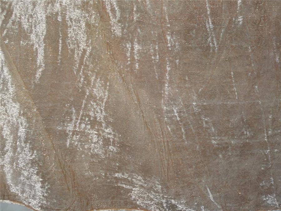 Nude Devore Burnout Velvet Stripes fabric 44" wide