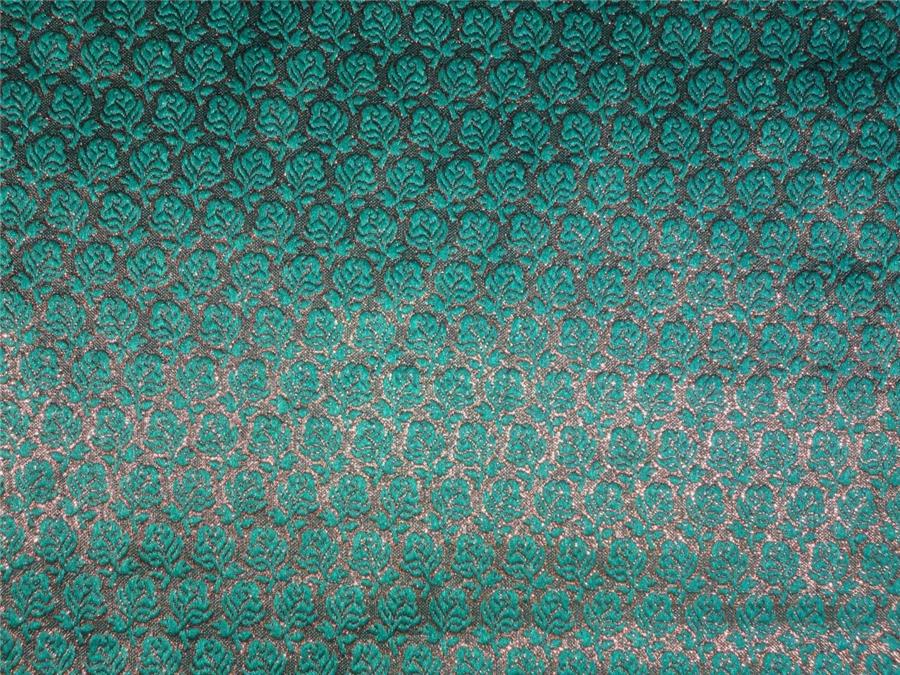 BROCADE FABRIC GREEN X METALLIC GOLD COLOR 44&quot;