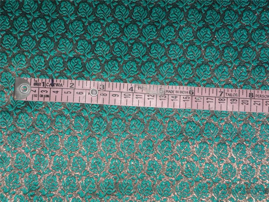 BROCADE FABRIC GREEN X METALLIC GOLD COLOR 44&quot;