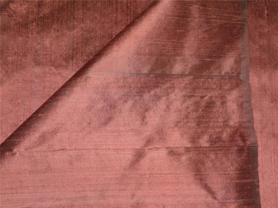 100% PURE SILK DUPION FABRIC RUST BROWN COLOR 54&quot;wide