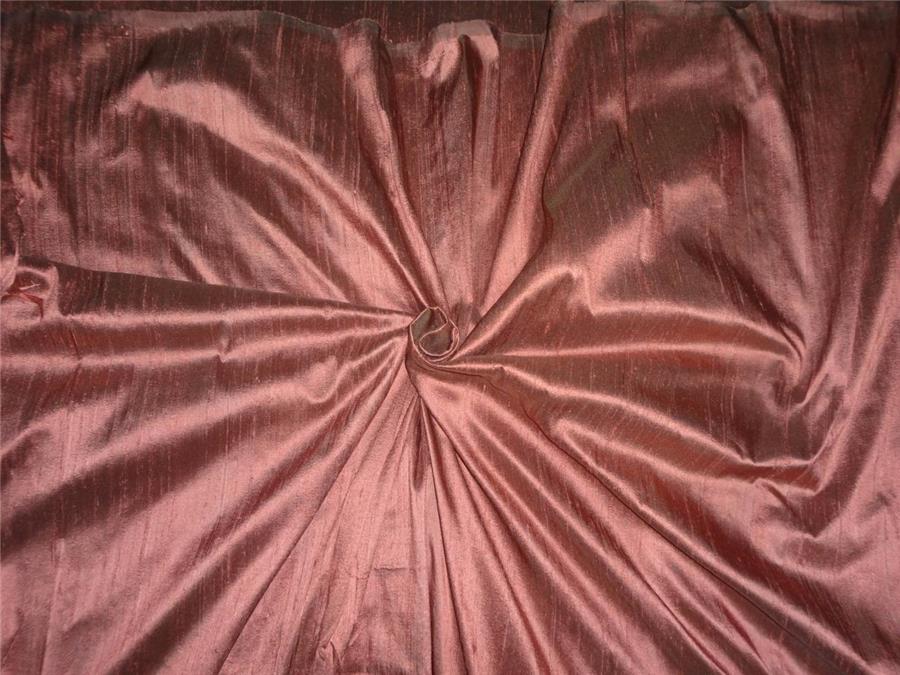 100% PURE SILK DUPION FABRIC RUST BROWN COLOR 54&quot;wide