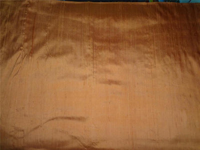 100% PURE SILK DUPIONI FABRIC DEEP MARINE ORANGE colour 54&quot; wide WITH SLUBS*