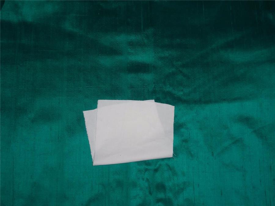 100% PURE SILK DUPIONI FABRIC DUSTY DARK GREEN colour 54&quot; wide WITH SLUBS*