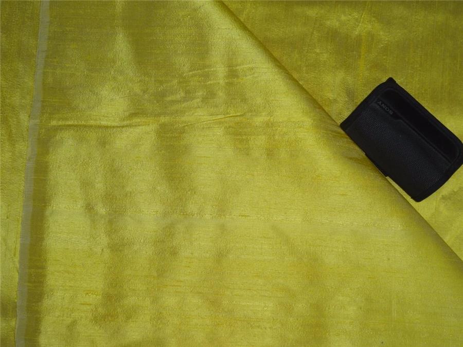 100% PURE SILK DUPIONI FABRIC DULL SUNSHINE YELLOW colour 54&quot; wide WITH SLUBS*MM68[2]