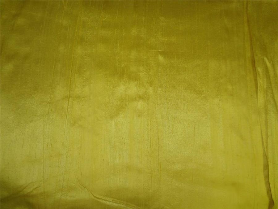 100% PURE SILK DUPIONI FABRIC BRIGHT PASTEL YELLOW 54&quot;WITH SLUBS*[MM68[3]