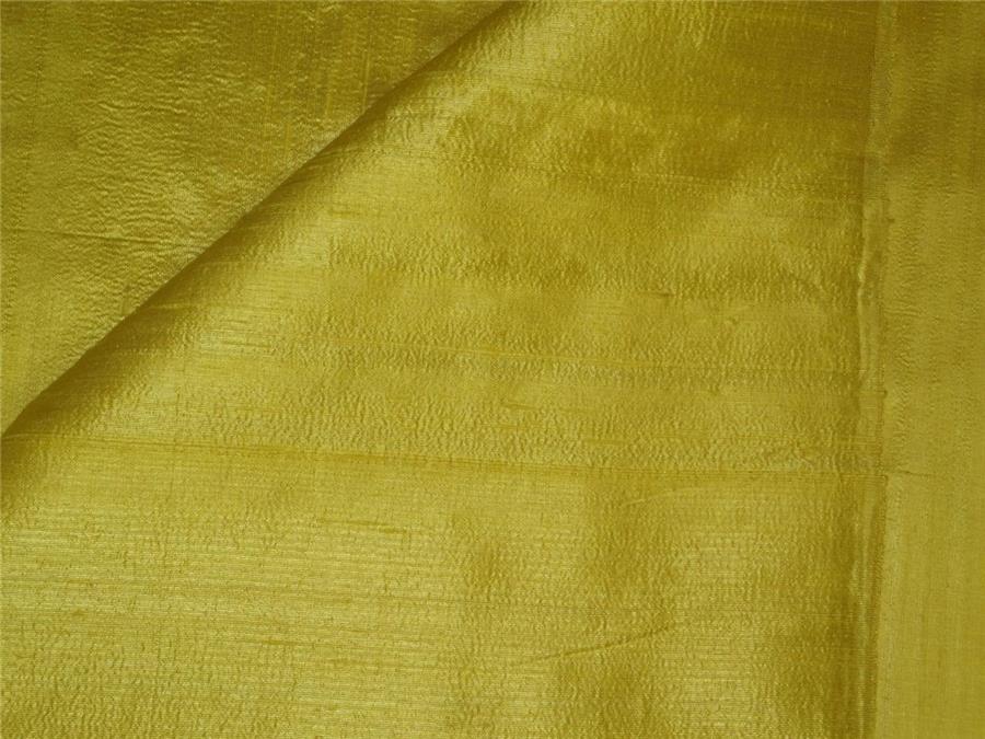 100% PURE SILK DUPIONI FABRIC BRIGHT PASTEL YELLOW 54&quot;WITH SLUBS*