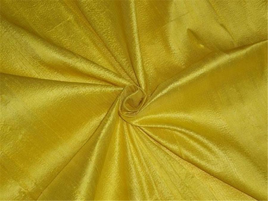 100% PURE SILK DUPIONI FABRIC BRIGHT PASTEL YELLOW 54&quot;WITH SLUBS*[MM68[3]