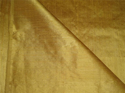 100% PURE SILK DUPIONI FABRIC DEEP MUSTARD YELLOW colour 54&quot; wide WITH SLUBS*[MM68[1]