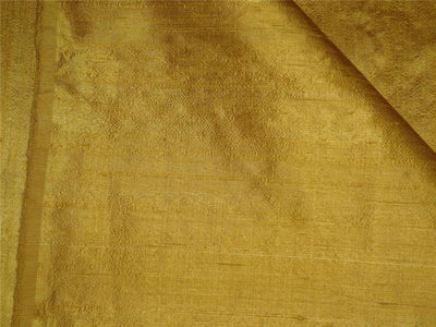 100% PURE SILK DUPIONI FABRIC DEEP MUSTARD YELLOW colour 54&quot; wide WITH SLUBS*[MM68[1]