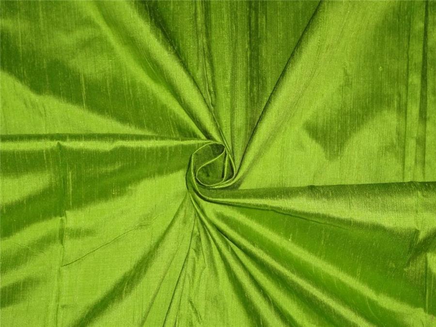 100% pure silk dupioni fabric leafy green colour 54&quot; wide with slubs*MM61[6]