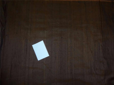 100% PURE SILK DUPION FABRIC BROWN BLACK SHOT colour 54&quot; wide WITH SLUBS* MM69[2]