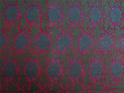 BROCADE FABRIC RED,GREEN X BLUE COLOR 44&quot;INCH