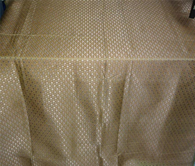 SILK BROCADE FABRIC METALLIC BRONZE,OLIVE GREEN X ORANGE COLOR 44&quot;INCH