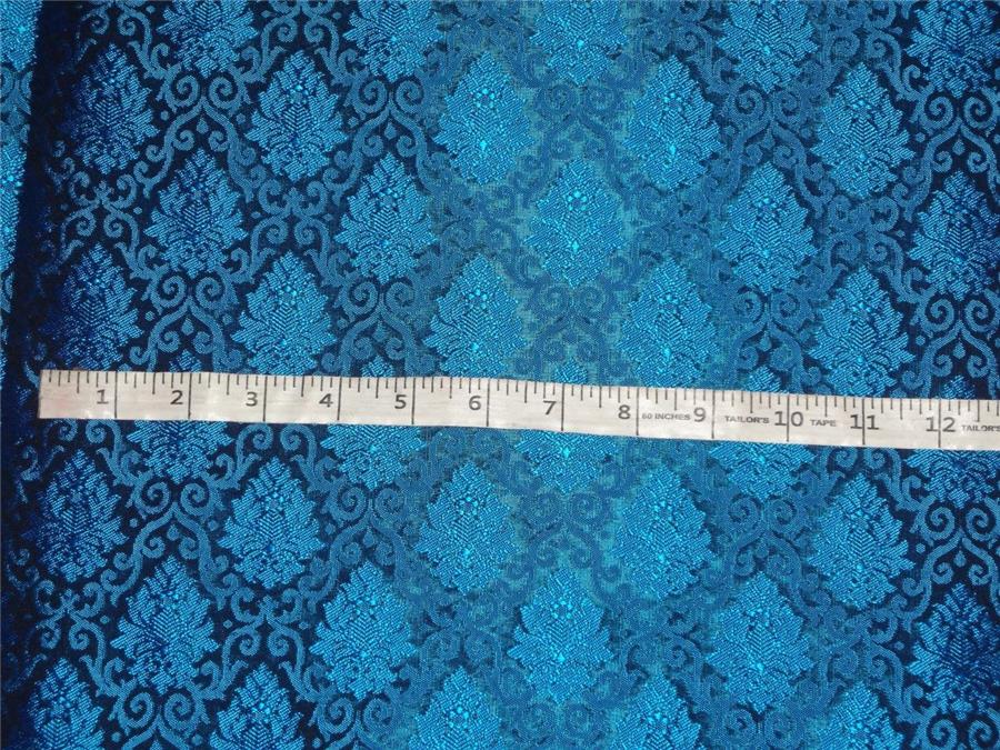 SILK BROCADE FABRIC BLUE X BLACK COLOR 44&quot;INCH