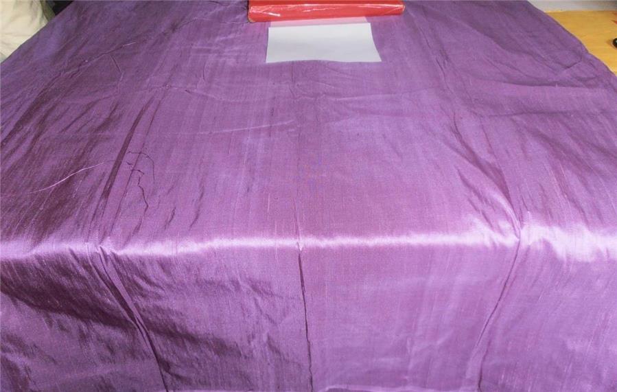 100% PURE SILK DUPIONI FABRIC DUSTY PURPLE COLOR 54&quot; wide