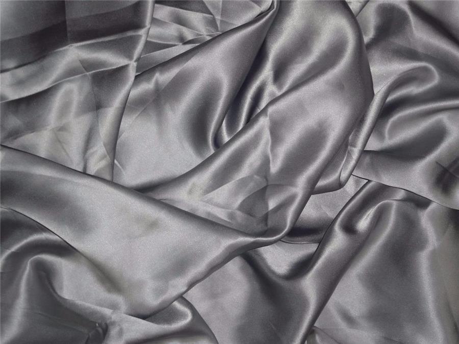 100% PURE SILK SATIN FABRIc 100 GRAMS SILVER COLOR 44&quot; wide