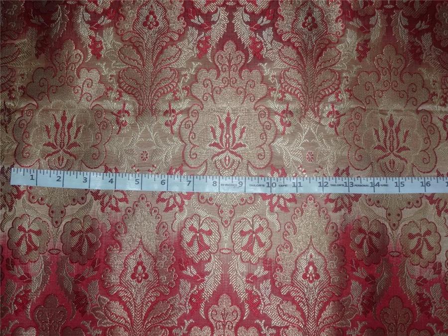 SILK BROCADE FABRIC SHADED RED X METALLIC GOLD COLOR 36" WIDE BRO490[1]