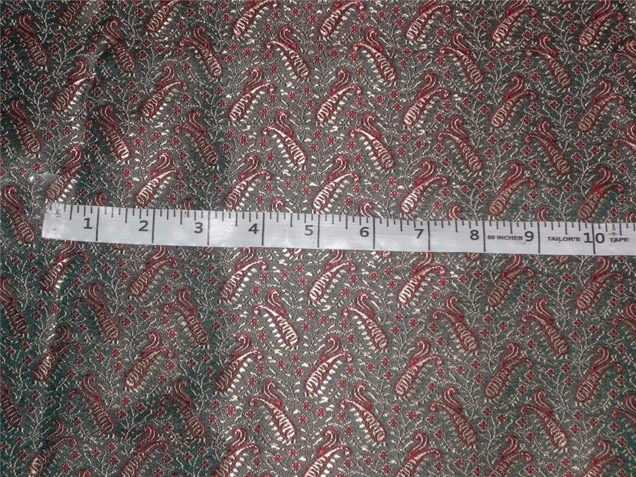 silk brocade fabric metallic gold with red and green color 44" wide BRO495[3]