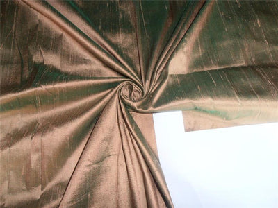 100% PURE SILK DUPIONI FABRIC GOLD X GREEN COLOR 54&quot; wide WITH SLUBS MM51[3]