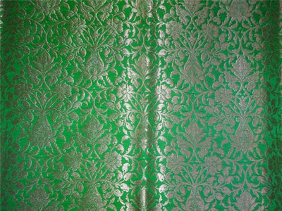 Heavy Silk Brocade Green X Metallic Gold Color 36" WIDE BRO507[1]