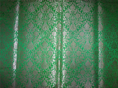 Heavy Silk Brocade Green X Metallic Gold Color 36" WIDE BRO507[1]