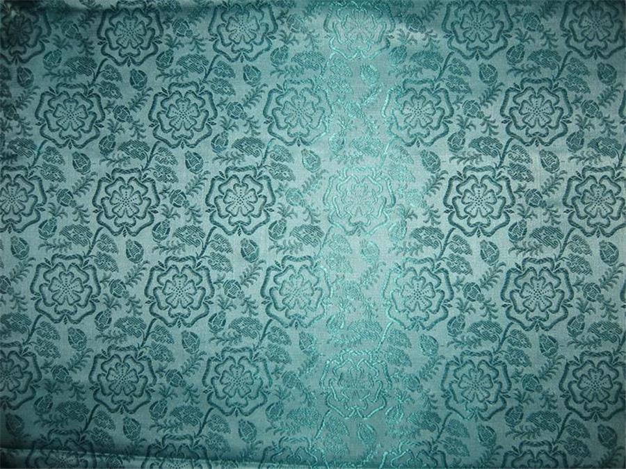 SILK BROCADE FABRIC POWDER Blue and Green 44" wide BRO150[2]