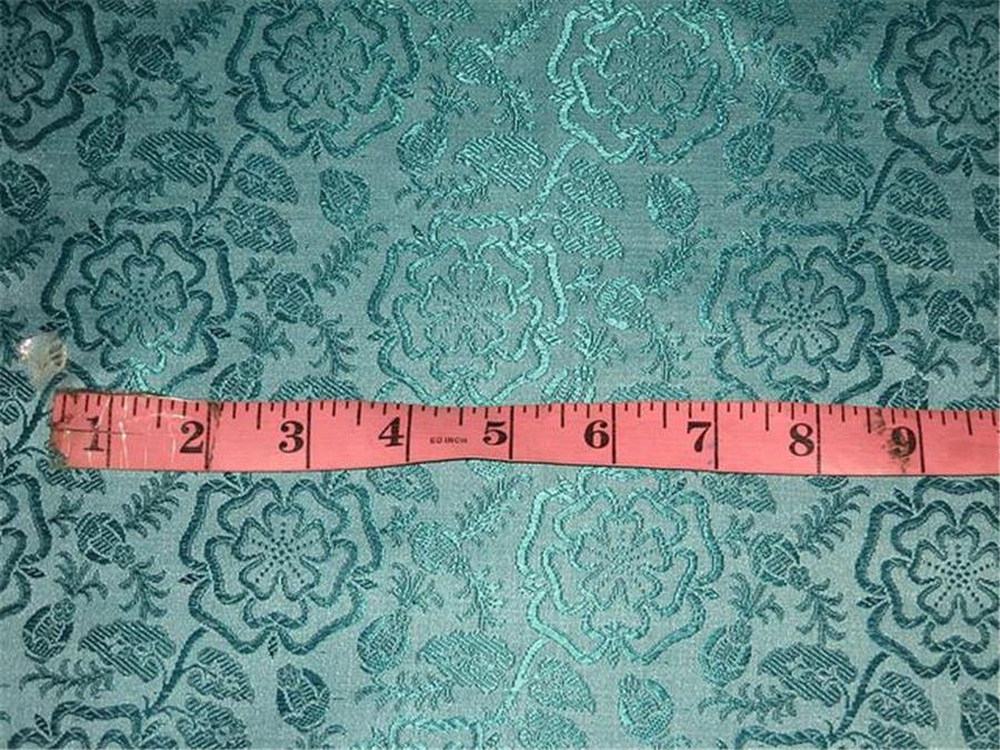 SILK BROCADE FABRIC POWDER Blue and Green 44" wide BRO150[2]