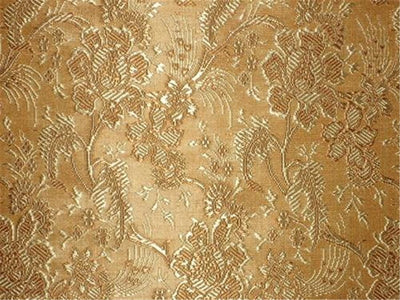 SILK BROCADE FABRIC Mango Yellow,Brown &amp; Gold colour 44" wide BRO170[1]