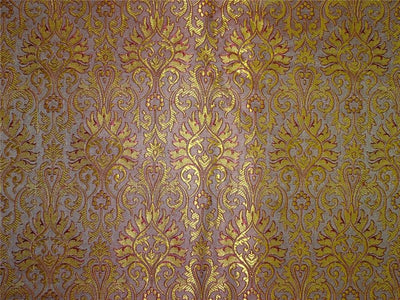 Silk Brocade Fabric Yellow x Red COLOR 44" WIDE BRO530[4]